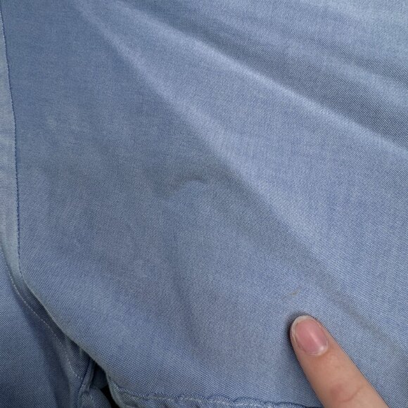 Gitman Bros For Fashion Post Louisville Button Up Shirt 15 33 Solid TTX 2x2 Blue - Picture 14 of 15